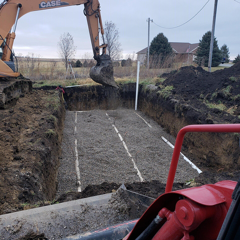 Sand Filter Bottom Rock and Pipe